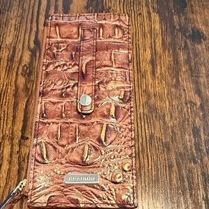 Brahmin Tan Croc-Embossed Clutch